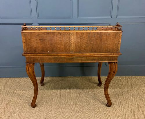 19TH CENTURY BURR WALNUT BONHEUR DU JOUR - ADDITIONAL PHOTO 20