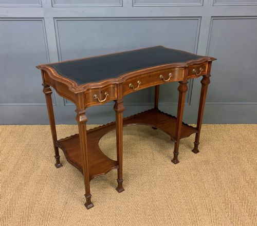 Serpentine Shaped Inlaid Mahogany Writing Table