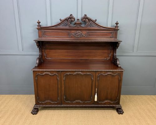 Late Victorian Carved Mahogany Chiffonier
