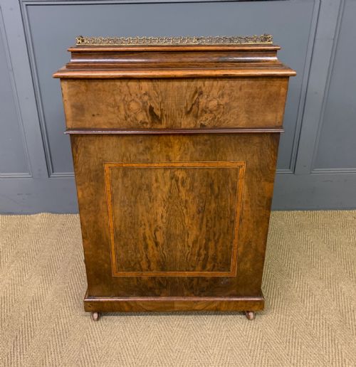 VICTORIAN INLAID BURR WALNUT DAVENPORT - ADDITIONAL PHOTO 21