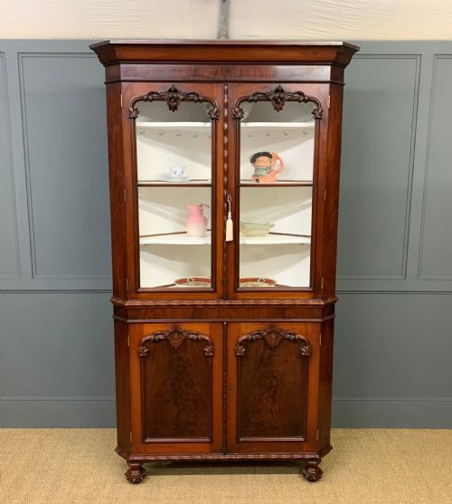 Large Victorian Mahogany Corner Cabinet