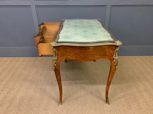 MARQUETRY INLAID FRENCH BUREAU PLAT BY MAISON MILLET - ADDITIONAL PHOTO 14