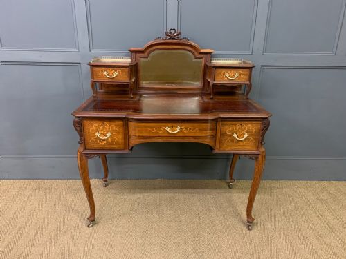 VICTORIAN INLAID WRITING DESK BY JAS SHOOLBRED - ADDITIONAL PHOTO 1