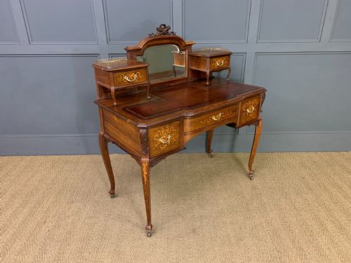 VICTORIAN INLAID WRITING DESK BY JAS SHOOLBRED - ADDITIONAL PHOTO 13
