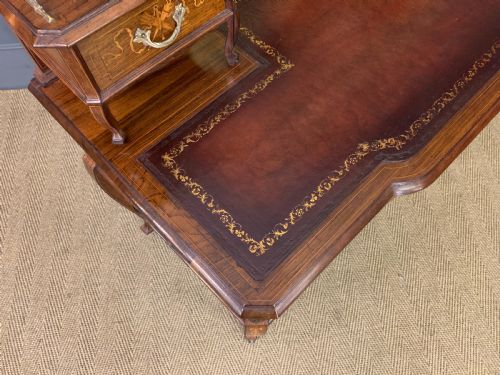 VICTORIAN INLAID WRITING DESK BY JAS SHOOLBRED - ADDITIONAL PHOTO 14
