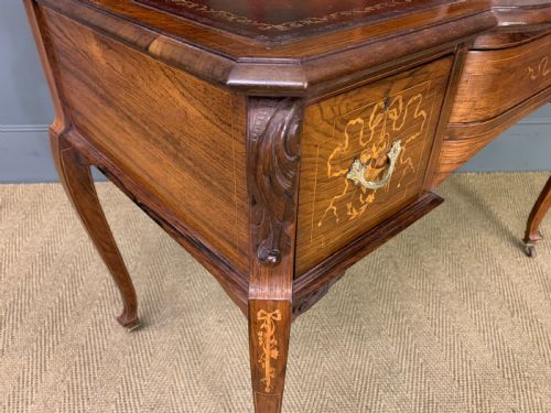 VICTORIAN INLAID WRITING DESK BY JAS SHOOLBRED - ADDITIONAL PHOTO 15