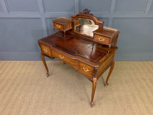 VICTORIAN INLAID WRITING DESK BY JAS SHOOLBRED - ADDITIONAL PHOTO 18