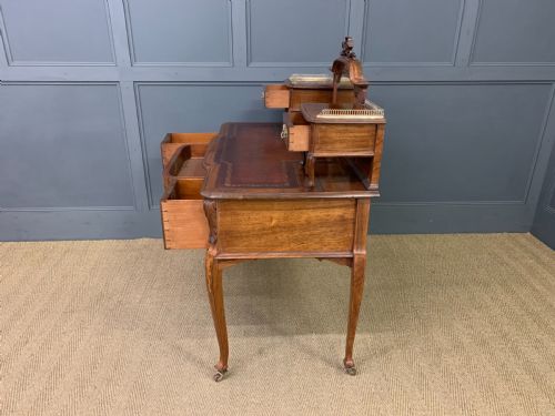 VICTORIAN INLAID WRITING DESK BY JAS SHOOLBRED - ADDITIONAL PHOTO 19