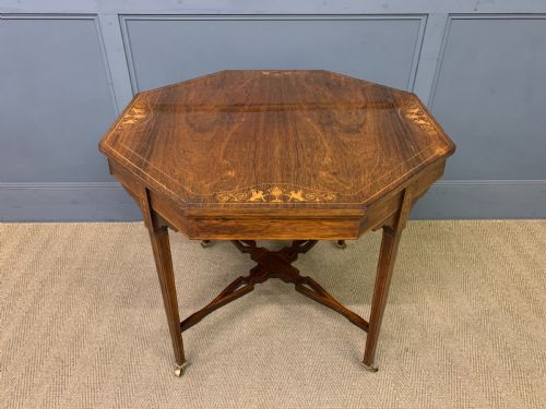 Octagonal Inlaid Rosewood Centre Table