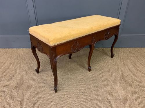 Rococo Style Mahogany Duet Stool