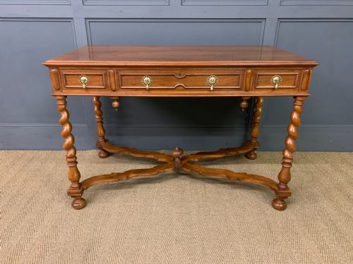 WALNUT BARLEY TWIST 3 DRAWER SIDE TABLE - ADDITIONAL PHOTO 1