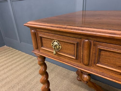 WALNUT BARLEY TWIST 3 DRAWER SIDE TABLE - ADDITIONAL PHOTO 3