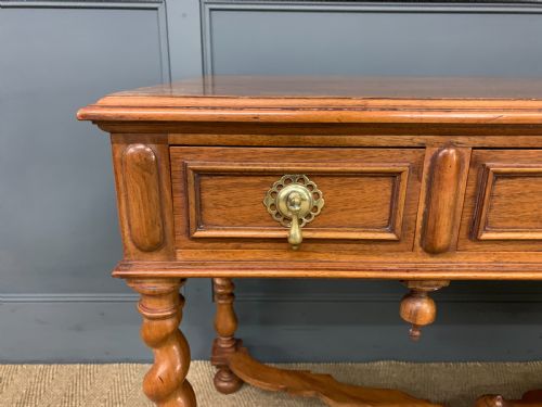 WALNUT BARLEY TWIST 3 DRAWER SIDE TABLE - ADDITIONAL PHOTO 4