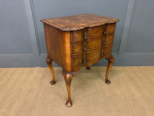 Queen Anne Style Burr Walnut Lowboy