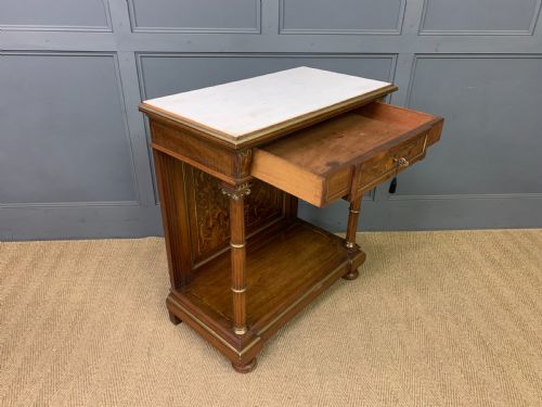 19TH CENTURY WALNUT MARQUETRY PIER TABLE - ADDITIONAL PHOTO 16