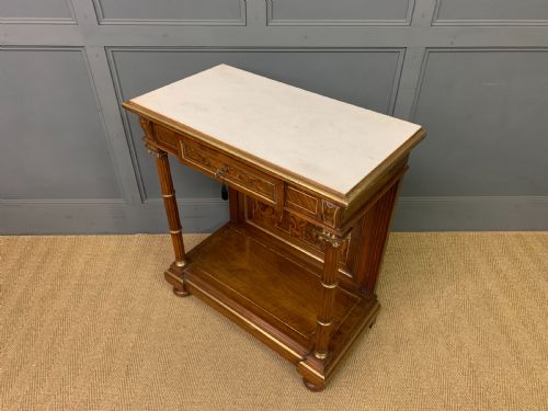 19TH CENTURY WALNUT MARQUETRY PIER TABLE - ADDITIONAL PHOTO 17