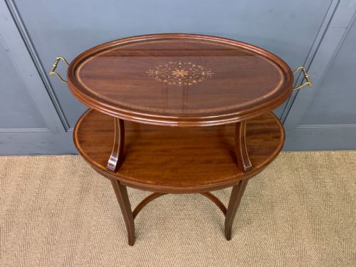 Edwardian Inlaid Mahogany Tray Top Table