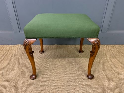 Queen Anne Style Walnut Stool
