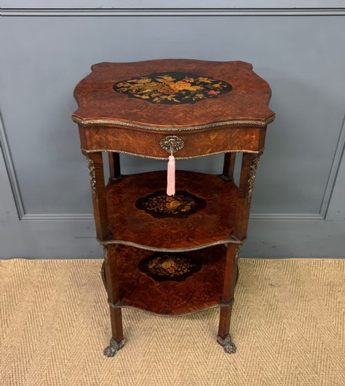 Floral Marquetry Etagere / Work Table