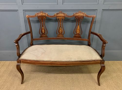 Inlaid Mahogany Settee
