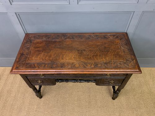 CARVED OAK SIDE TABLE - ADDITIONAL PHOTO 3