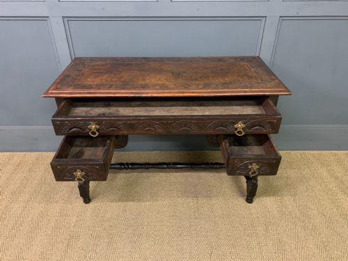 CARVED OAK SIDE TABLE - ADDITIONAL PHOTO 7
