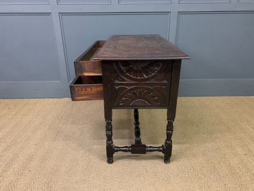 CARVED OAK SIDE TABLE - ADDITIONAL PHOTO 13