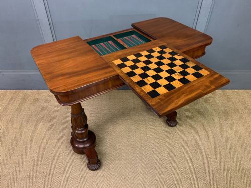 Early Victorian Mahogany Games Table