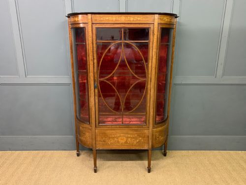 Edwardian Inlaid Mahogany Display Cabinet