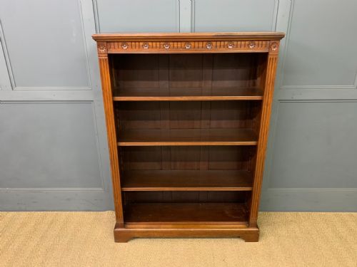 Edwardian Period Walnut Open Bookcase