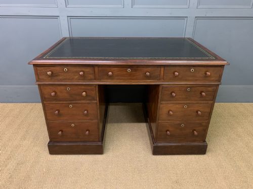 Early Victorian Mahogany Pedestal Desk