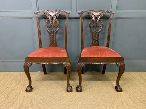 PAIR OF CHIPPENDALE STYLE MAHOGANY CHAIRS - ADDITIONAL PHOTO 1