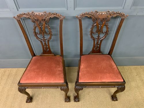 PAIR OF CHIPPENDALE STYLE MAHOGANY CHAIRS - ADDITIONAL PHOTO 2