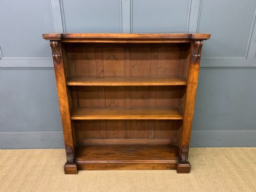 Victorian Figured Walnut Open Bookcase