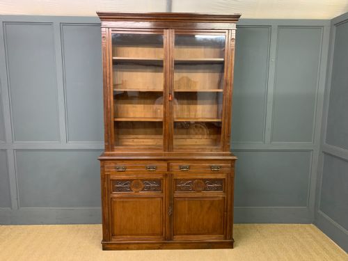 fig 1. Victorian Walnut Bookcase by Jas Shoolbred & Co.