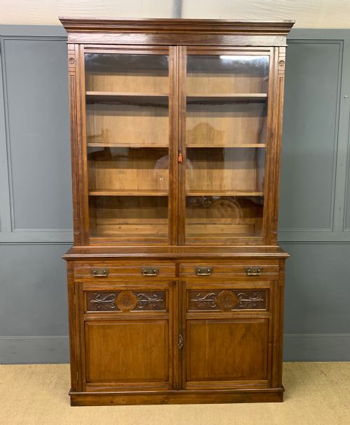 fig 2. Victorian Walnut Bookcase by Jas Shoolbred & Co.