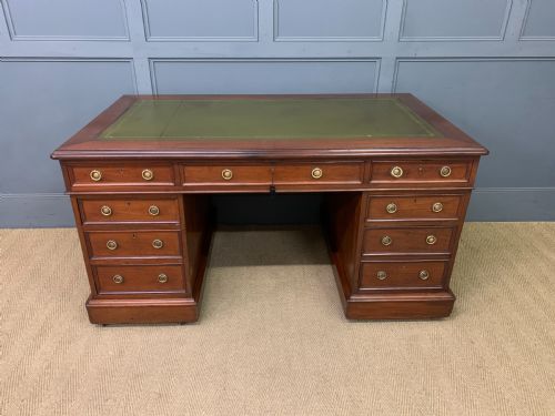 Victorian Mahogany Pedestal Desk