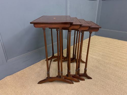 NEST OF 4 INLAID MAHOGANY TABLES - ADDITIONAL PHOTO 6