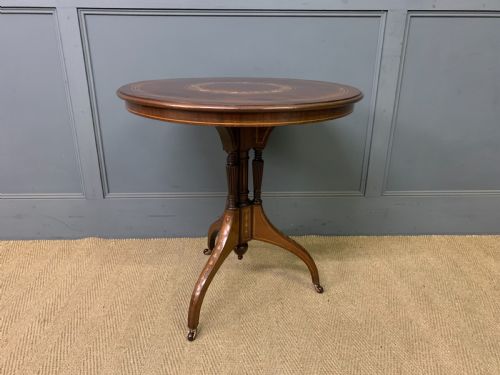 fig 1. Inlaid Mahogany Occasional Table by Maple & Co.