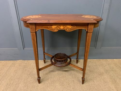 PRETTY INLAID MAHOGANY TABLE - ADDITIONAL PHOTO 1