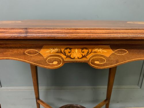 PRETTY INLAID MAHOGANY TABLE - ADDITIONAL PHOTO 5
