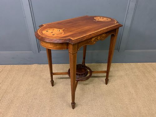 PRETTY INLAID MAHOGANY TABLE - ADDITIONAL PHOTO 6