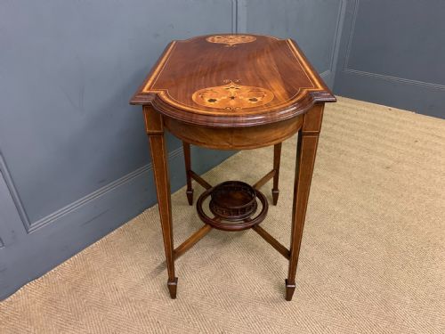 PRETTY INLAID MAHOGANY TABLE - ADDITIONAL PHOTO 7