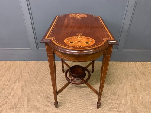 PRETTY INLAID MAHOGANY TABLE - ADDITIONAL PHOTO 8