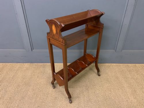 Edwardian Inlaid Mahogany Book Trough