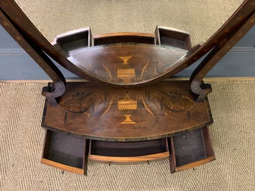 LARGE SCALE GEORGIAN INLAID TOILET MIRROR - ADDITIONAL PHOTO 3