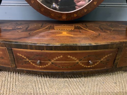 LARGE SCALE GEORGIAN INLAID TOILET MIRROR - ADDITIONAL PHOTO 6