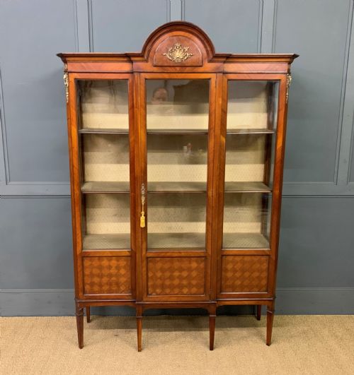 EDWARDIAN KINGWOOD AND WALNUT DISPLAY CABINET - ADDITIONAL PHOTO 1