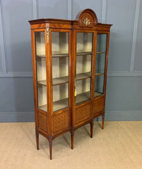 EDWARDIAN KINGWOOD AND WALNUT DISPLAY CABINET - ADDITIONAL PHOTO 7