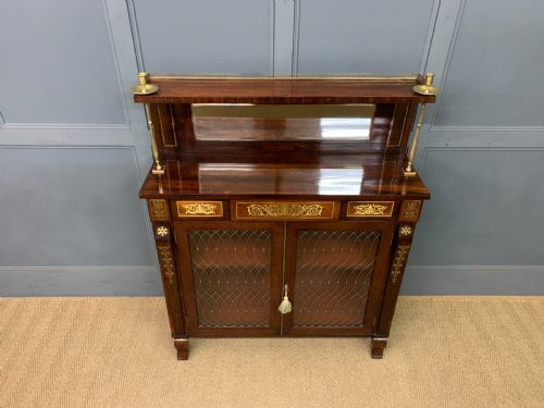 BRASS INLAID REGENCY ROSEWOOD CHIFFONIER - ADDITIONAL PHOTO 2